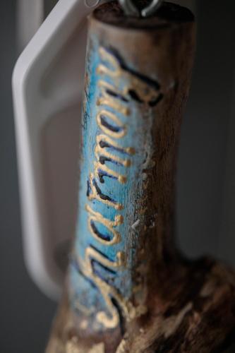 a close up of a blue and white vase at Majestique of Naxos luxury suites in Naxos Chora