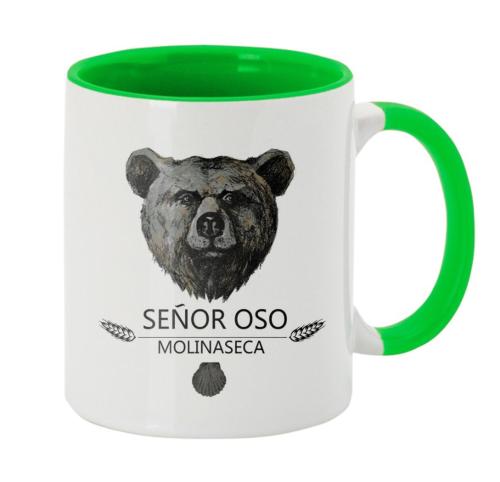 a mug with a picture of a bear on it at SEÑOR OSO in Molinaseca
