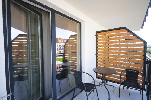 En balkon eller terrasse på Apartament Bel Mare Pelikan