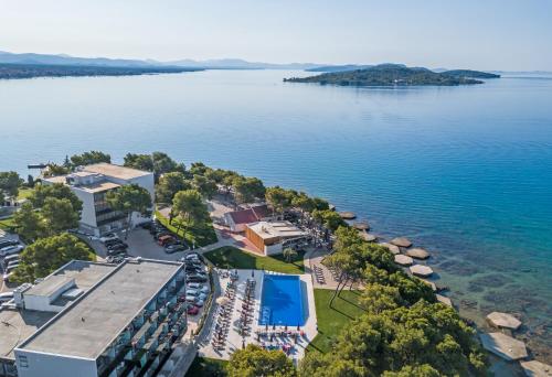 an aerial view of a resort on the water at Villas Arausana & Antonina in Vodice