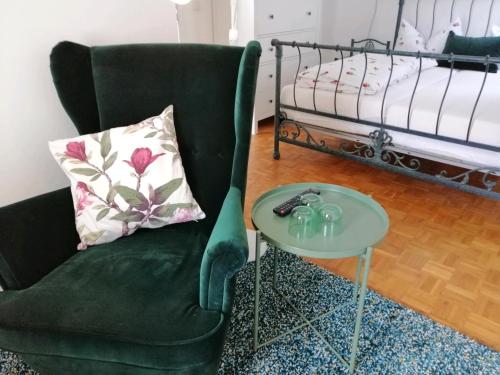 Ένα ή περισσότερα κρεβάτια σε δωμάτιο στο Apartment Froschkönig