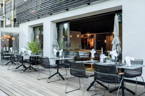 Hotel Traminerhofにあるレストランまたは飲食店