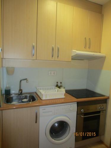 kuchnia ze zlewem i pralką w obiekcie Apartamento Lorena w Murcji