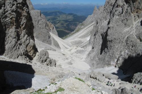 a view from the summit of a mountain at Sella Ronda Apartment in Campitello di Fassa