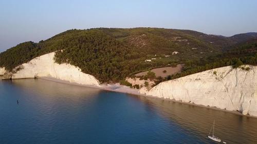 an aerial view of a large body of water at Camping Apartment Vignanotica in Mattinata