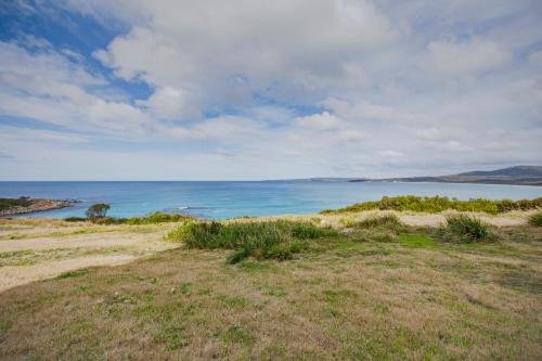 a view of a beach with the ocean in the background at Tranquility Bay of Fires in Binalong Bay
