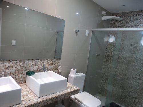 Koupelna v ubytování Apart Marinas Tamandaré