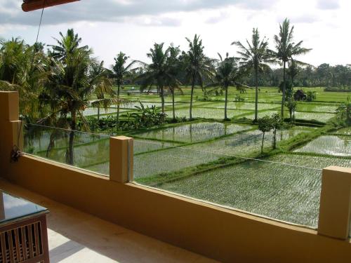 a view from the balcony of a resort at Green Field Hotel and Restaurant in Ubud