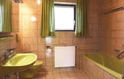 ein Badezimmer mit einem Waschbecken, einem WC und einer Badewanne in der Unterkunft Awesome Apartment In Rickenbach With 1 Bedrooms And Wifi in Rickenbach