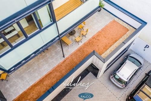 Χώρος καθιστικού στο Eddie’s Design Apartments