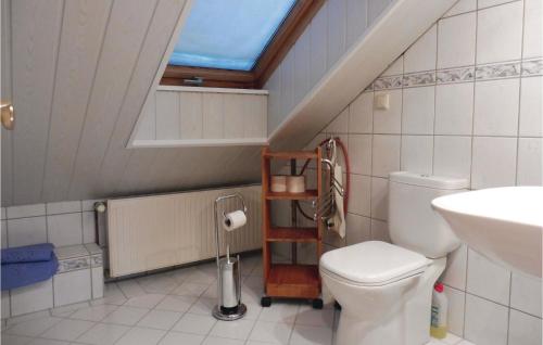 a bathroom with a toilet and a sink at Amazing Apartment In Sankt Andreasberg With Kitchenette in Sankt Andreasberg