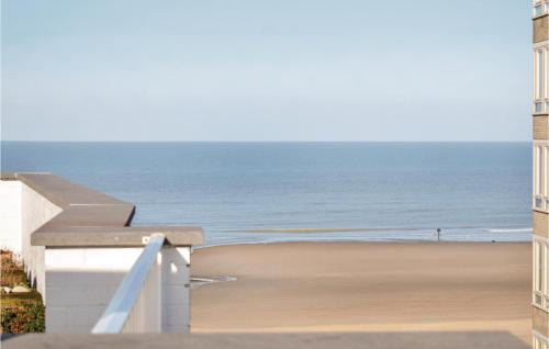 a view of the beach from the balcony at Residentie Emeraude 4D in Ostend