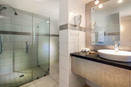 Koupelna v ubytování Hotel Villa Taina