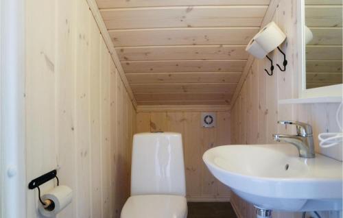 a bathroom with a toilet and a sink at Stunning Home In Lillehammer With 4 Bedrooms And Wifi in Lillehammer