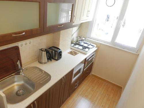 A kitchen or kitchenette at Hagia Sophia Apartment