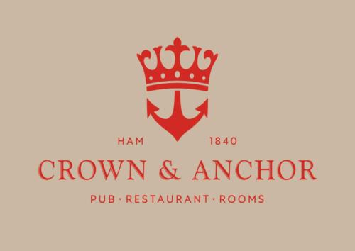 a logo for a crown and anchor restaurant at Crown and Anchor in Marlborough
