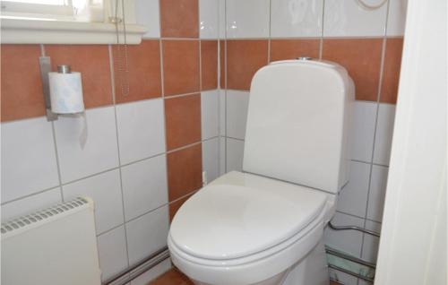 a bathroom with a white toilet in a room at Gorgeous Home In Vrigstad With Wifi in Vrigstad