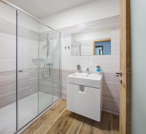 Koupelna v ubytování Apartmány Anička