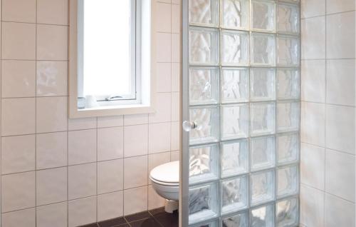 a bathroom with a toilet and a window at Awesome Home In Rauland With Wifi in Rauland