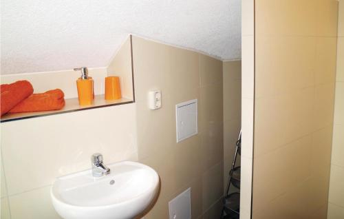 bagno con lavandino e specchio di Nice Apartment In Nahetal-waldau With Wifi a Hinternah