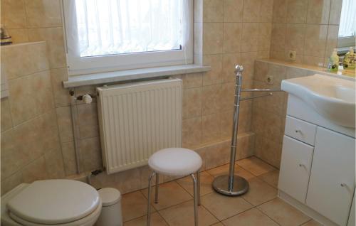 a bathroom with a toilet and a sink at Cozy Apartment In Marlow Ot Gresenhorst With Kitchen in Gresenhorst