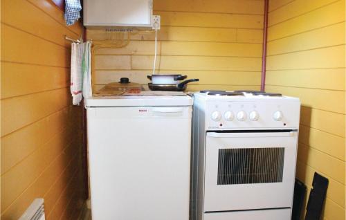 een keuken met een fornuis en een witte koelkast bij 3 Bedroom Awesome Home In Voss in Revke