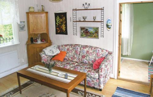 a living room with a couch and a coffee table at Stunning Home In Torss With Kitchen in Söderåkra