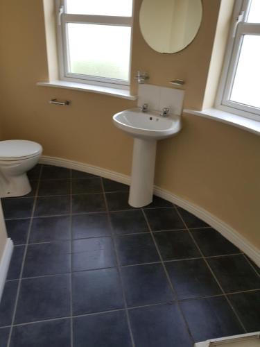 y baño con lavabo y aseo. en Spacious House in Castlegar Galway en Galway