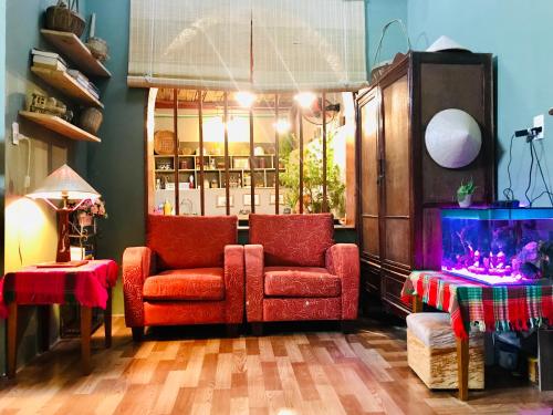 Χώρος καθιστικού στο Hava Homestay