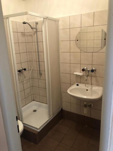 Phòng tắm tại Penzión Dukát