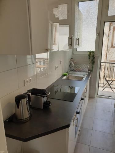 une cuisine avec un évier et un plan de travail dans l'établissement STRASBOURG CENTRE le 85, Superbe F5, 125m2, 5 Pièces, à Strasbourg