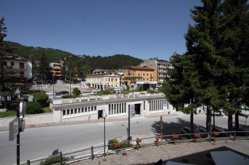 a view of a street in a town with buildings at Residenza dei Maestri in Roccaraso