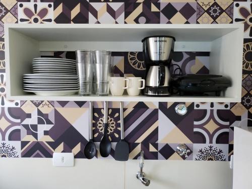 Dapur atau dapur kecil di Flats Capitania Varam Pitangueiras
