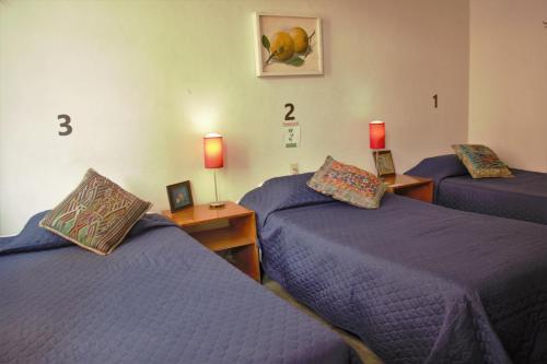 Ein Bett oder Betten in einem Zimmer der Unterkunft Hotel lit Guadalajara