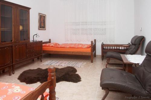 a living room with a bed and a couch at kuća za odmor Vesna četiri zvjezdice in Opatovac