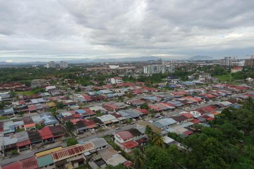 an overhead view of a city with houses and buildings at 2BR Jazz Suites Vivacity Megamall Kuching Sarawak in Kuching
