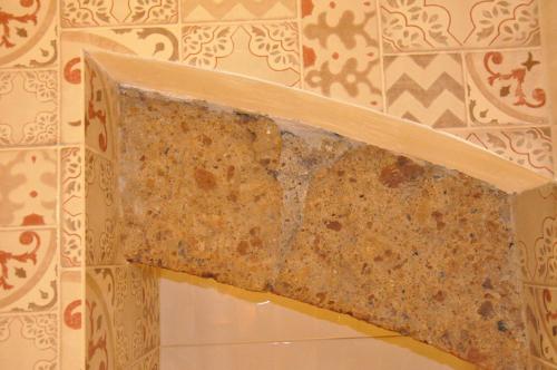 a close up of a piece of cake on a wall at Appartamento Mia in Orvieto
