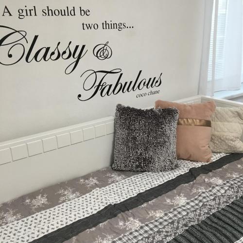 a girl should be two things classy touchdowns vinyl wall sticker at Apartment Tekeľova 95m2 in Prešov