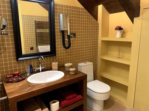 a bathroom with a sink and a toilet at Ca Don Rafel in Castanesa