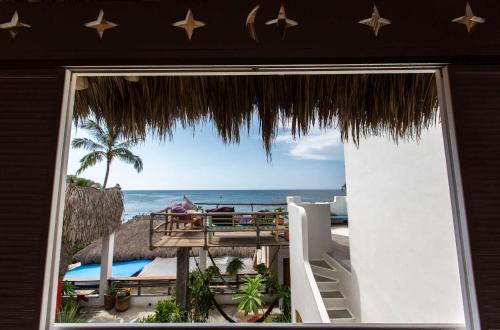 a view of the ocean from a beach house at Casa Love in Sayulita