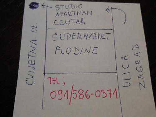 a white paper with a diagram of a camera at Studio apartman CENTAR in Ogulin