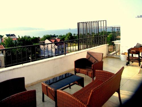 En balkong eller terrass på horizon süit pansiyon