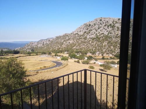 a view of a mountain from a balcony at La Atalaya in Benaocaz