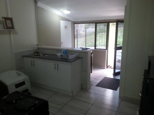 a kitchen with a sink and a counter top at Zanevovo in Scottburgh