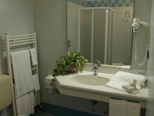 Koupelna v ubytování Hotel Alberi