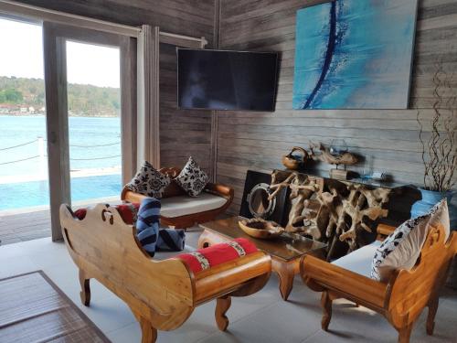 Χώρος καθιστικού στο Villas Gede 888 Private Pool
