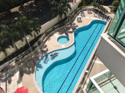 an overhead view of a swimming pool in a hotel at Rio Stay -Apart -Hotel in Rio de Janeiro