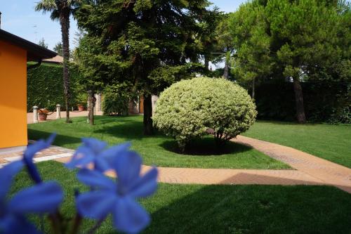 a bush with blue flowers in a yard at LA BRIGATA APARTMENTS Suite Room in Cavallino-Treporti