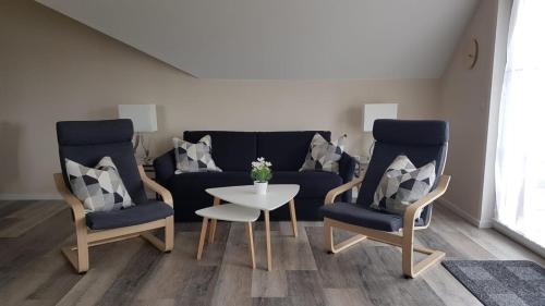 Χώρος καθιστικού στο Ferienapartment Wiese & Meer auf Rügen