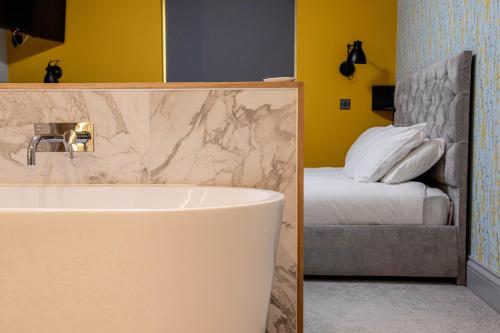 A bathroom at The Jacobean Hotel 